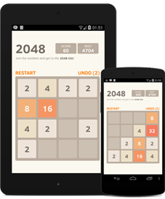 2048 ist ein Spiel, das mit mobilen Geräten kompatibel ist